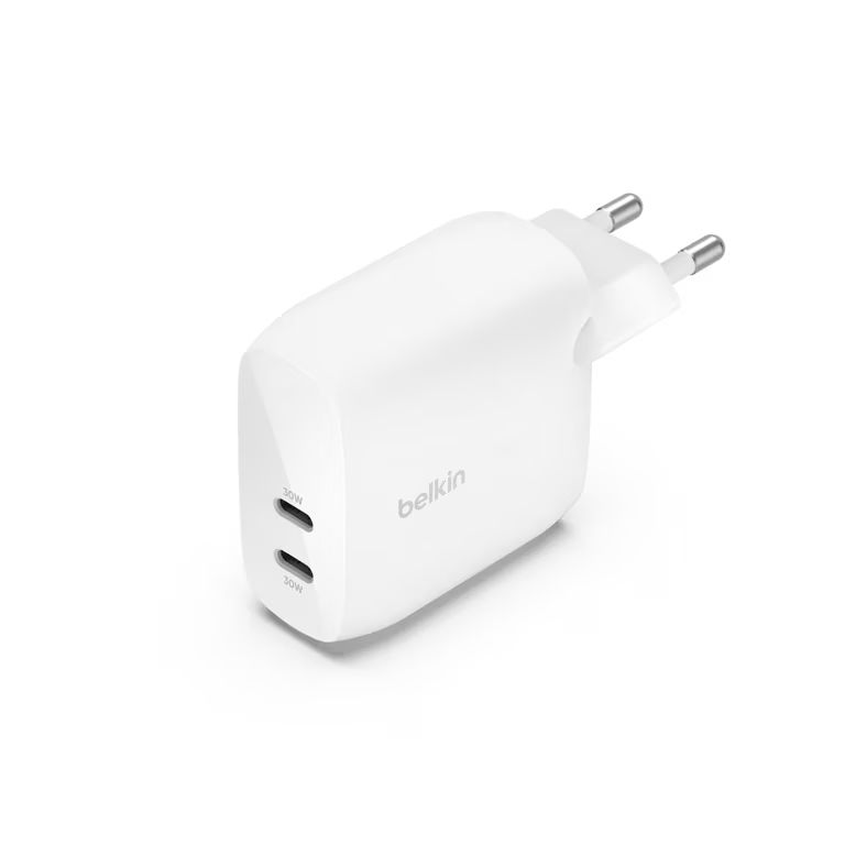 Imagen relacionada con Cargador de Pared Doble USB-C Belkin BoostCharge PPS 60W