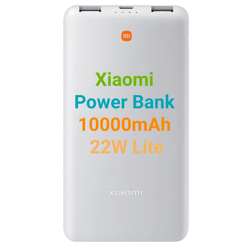 Imagen relacionada con Xiaomi Power Bank 10000mAh 22W Lite - Batería portátil ligera con carga rápida 22.5W, 3 puertos y apta para llevar en avión