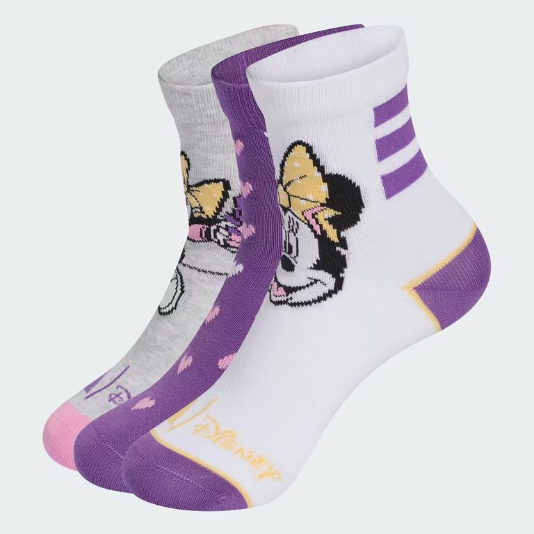 Imagen relacionada con 3 Pares por paquete. Adidas Girl's CALCETINES DISNEY MINNIE MOUSE. Tallas de la 25 a la 36