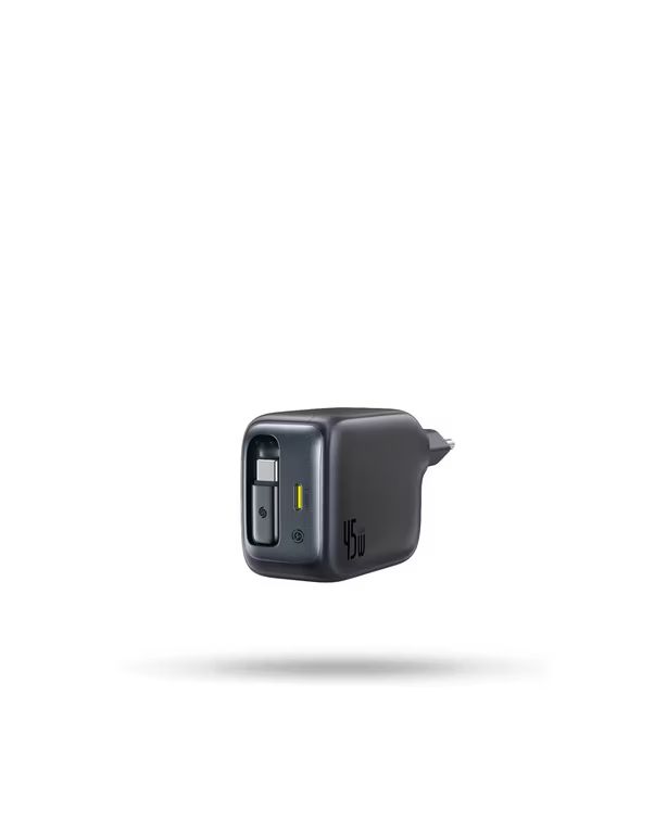 Imagen relacionada con Cargador USB-C De 45W, Baseus Enercore con Cable USB-C Retráctil