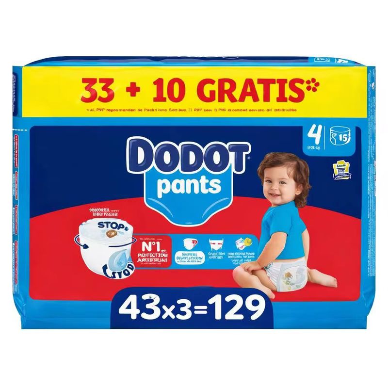 Dodot Bebé Pants Talla 4 9-15 kg Pack Mensual