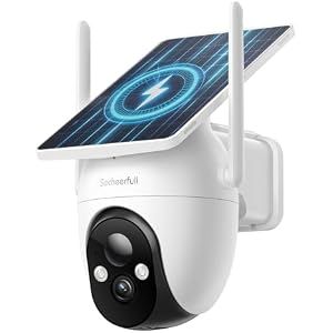 Imagen relacionada con Socheerfull Q4 Cámara Solar de Vigilancia
