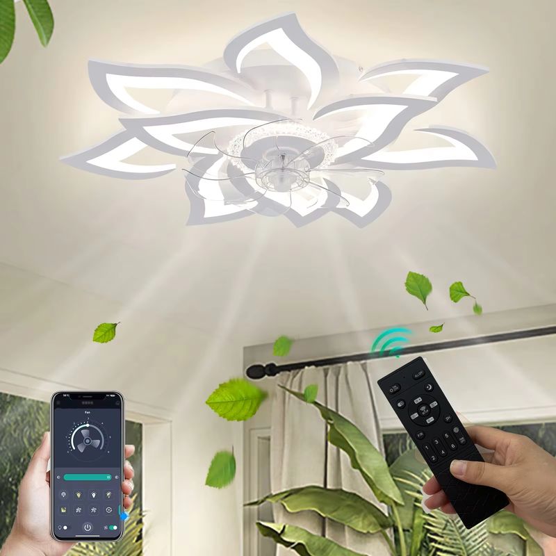 Ventilador de Techo con Luces Floral Moderno