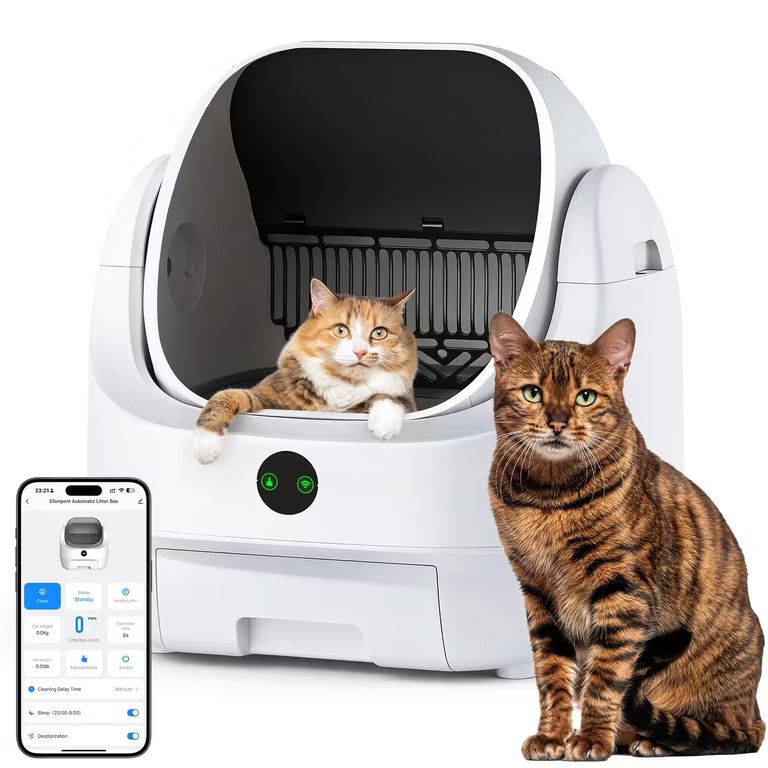 Imagen relacionada con Arenero Gatos Autolimpiable Ellenpent con Control por App y adecuado para varios gatos