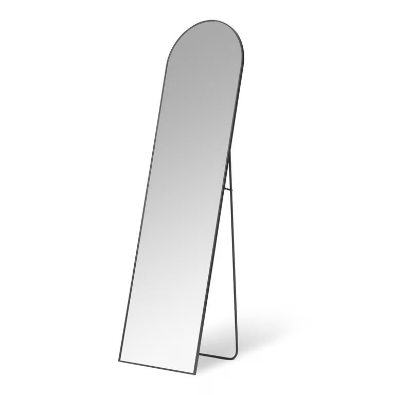 Imagen relacionada con Amazon Basics Espejo Arqueado de Cuerpo Entero, Montaje en Pared/Suelo, 149,9cm x 40,6cm x 1,4cm, Negro