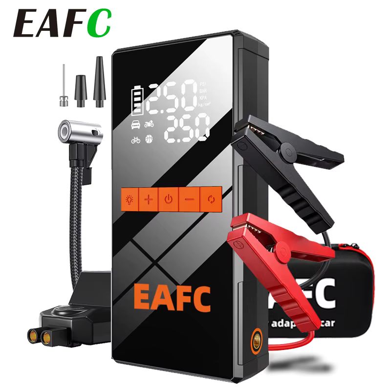 Arrancador Portátil EAFC 150PSI: Bomba, Batería 5000A y Power Bank