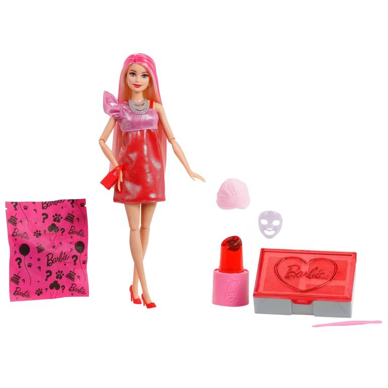 Imagen relacionada con Barbie Party Unboxed Serie Glam Party