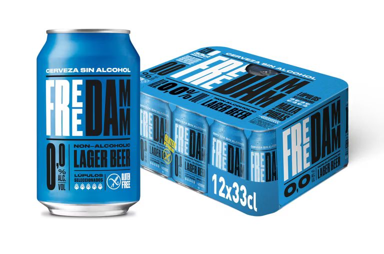 Imagen relacionada con Free Damm Cerveza sin Alcohol 0,0, 12 latas x 33cl