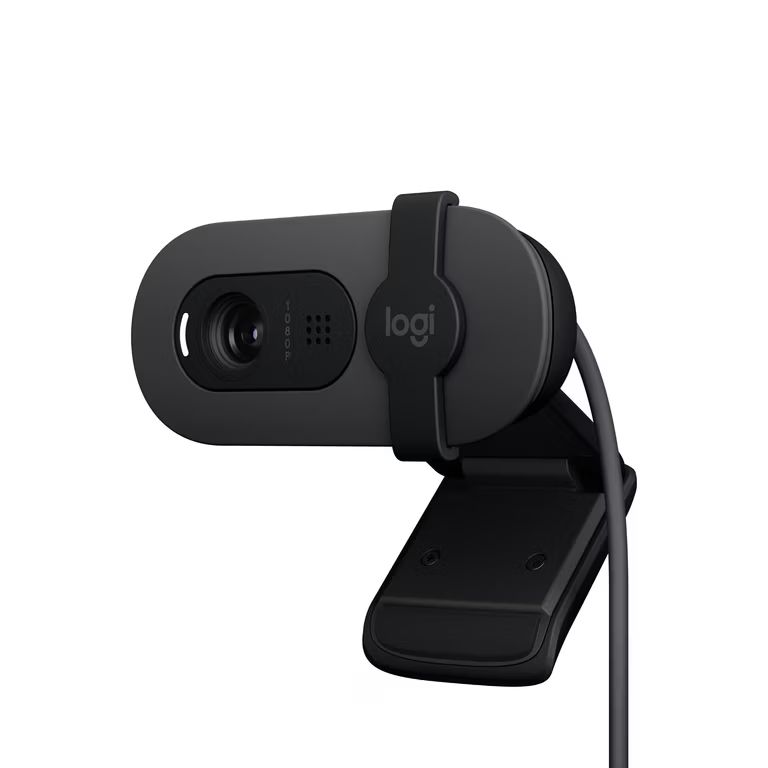 Imagen relacionada con Webcam Full HD Logitech Brio 100 (1080p | Corrección de Luz RightLight | Tapa de Privacidad)