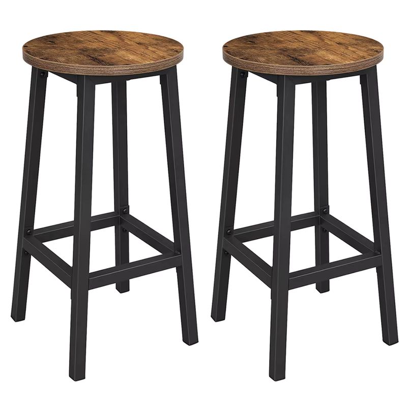 Imagen relacionada con VASAGLE Taburete de Bar, Juego de 2, Sillas de Bar, Sillas de Cocina con Estructura de Metal, FÁcil Montaje, con ReposapiÉs, para Cocina, SalÓn, Comedor, MarrÓn RÚstico y Negro/Blanco Nube