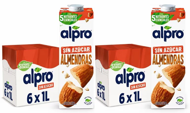 Imagen relacionada con 2 X Pack de 6 x 1L Alpro Bebida Vegetal de Almendras sin Ázucar