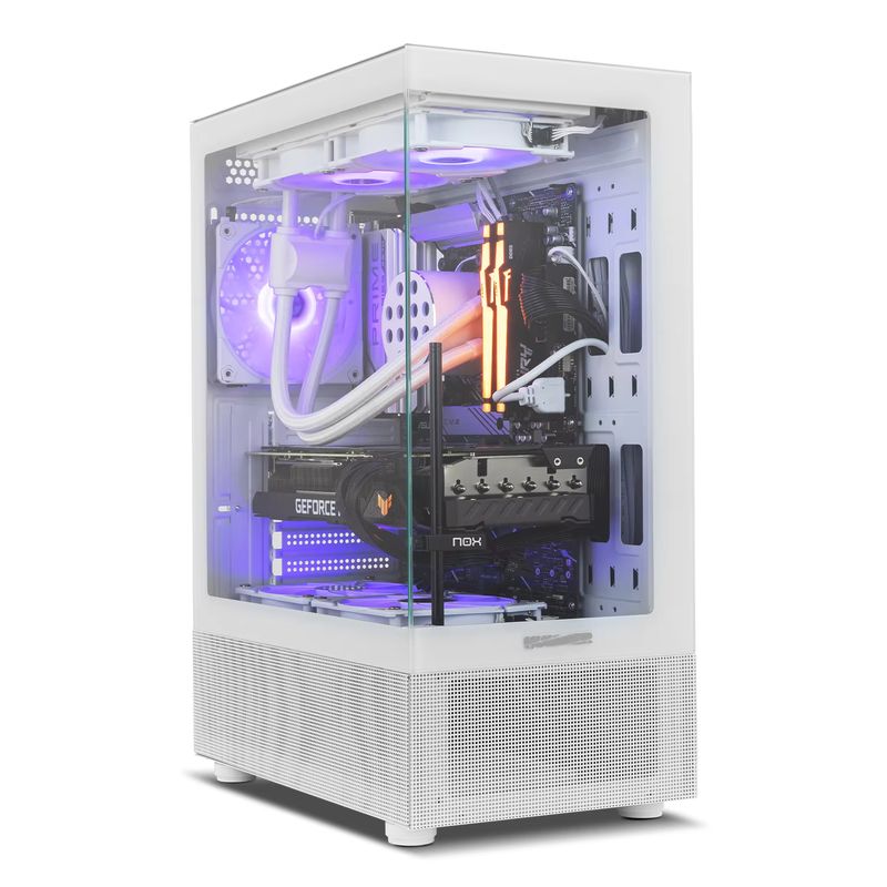 Imagen relacionada con NOX XTREME PRODUCTS Hummer Vision White - Semitorre ATX M-ATX, Ventana Lateral y Frontal de Cristal Templado, Espacio para 5 Ventiladores, Comp. Tarjetas gráficas de hasta 300mm, USB 3.0, Blanco