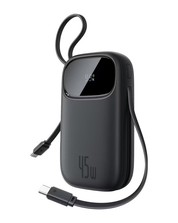 Imagen relacionada con Power Bank Baseus 20.000 mAh 45W con 2 cables USB-C integrados