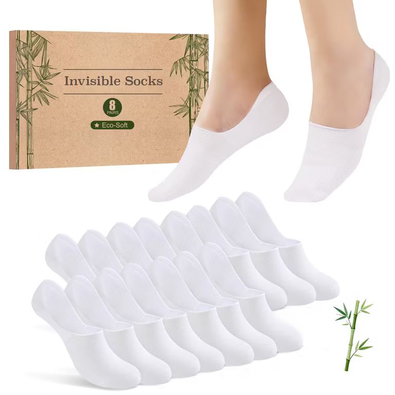 Imagen relacionada con Pack de 8 pares de calcetines invisibles (tallas de 39 a 46, Blanco o Negro)