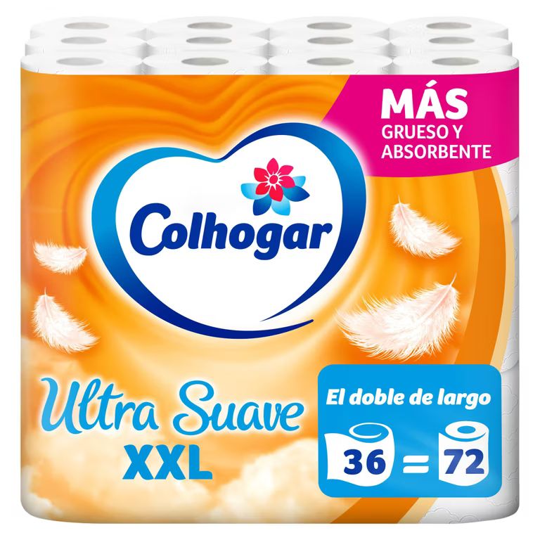 Colhogar Ultra Suave XXL x36: 72 Rollos, 2 Capas, Sin Perfume