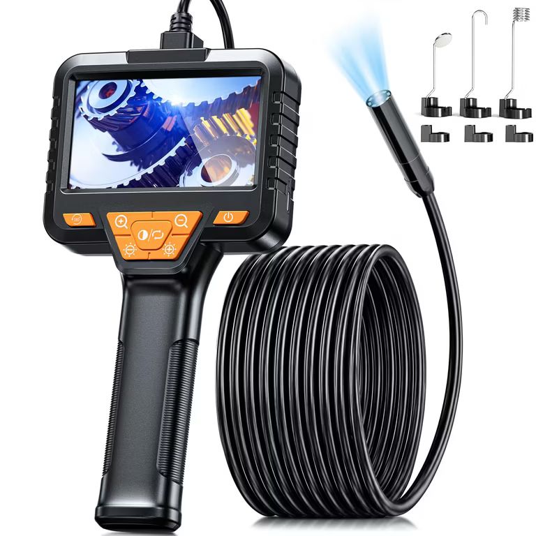 Imagen relacionada con Endoscopio Cámara de Inspección, SKYBASIC Cámara Endoscópica 4.3'' Pantalla IPS HD Cámara Endoscopio IP67 Impermeable con 8 Luces LED,