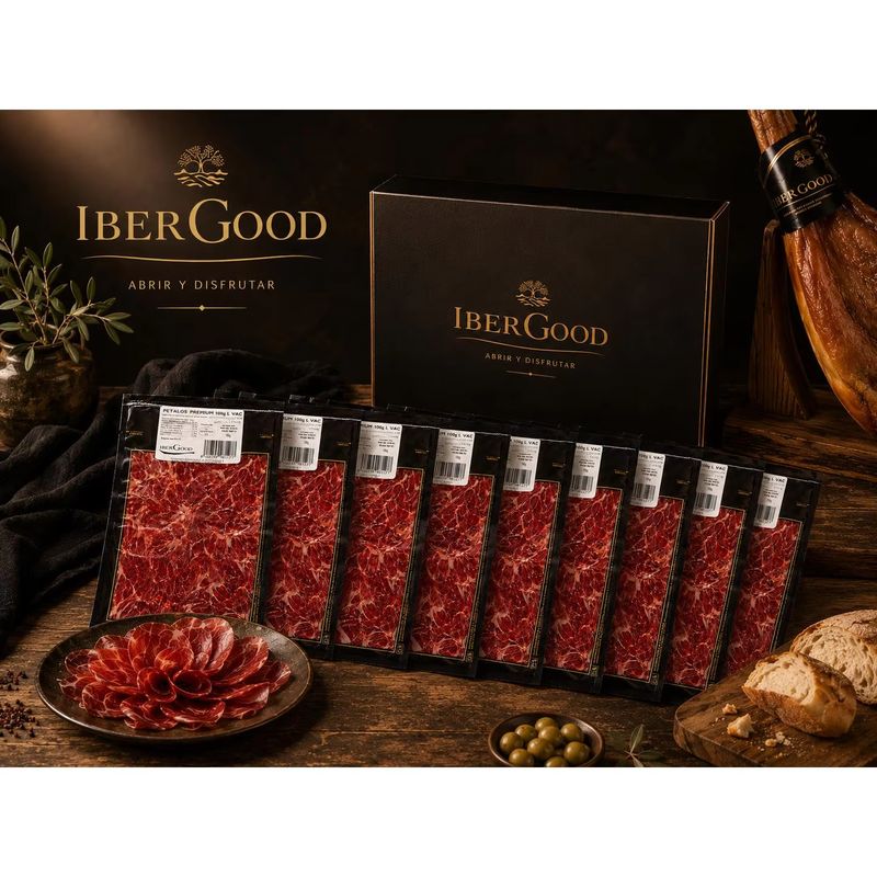 10x Jamón Ibérico Premium en Lonchas Finas – 1 kg