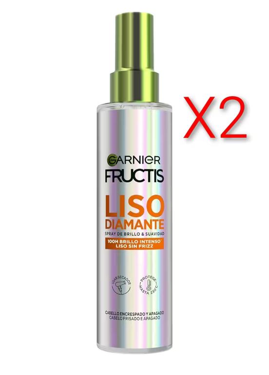 Imagen relacionada con X2. Garnier Fructis Liso Diamante Spray de Brillo y Suavidad, 100H de Brillo Intenso*, Liso sin Frizz. Con complejo alisador de keratina