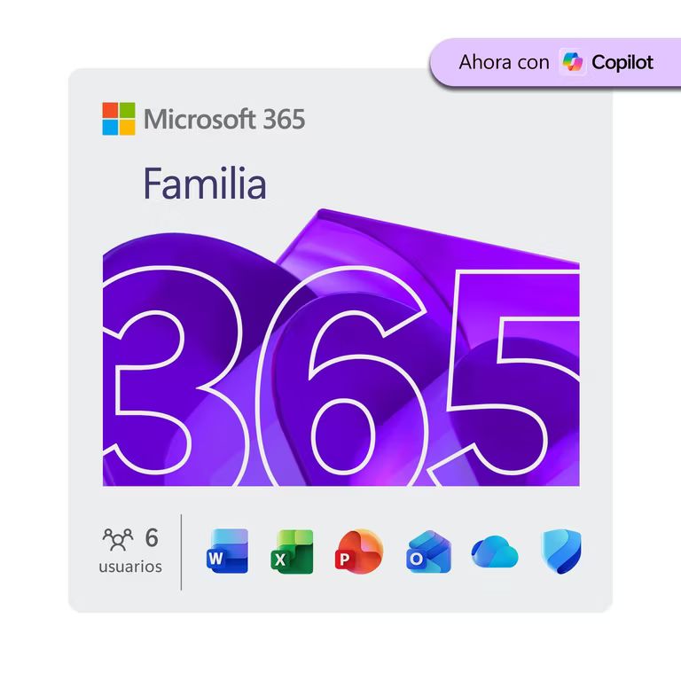 Imagen relacionada con Microsoft 365 Familia (12 meses, hasta 6 usuarios y 6 TB OneDrive)
