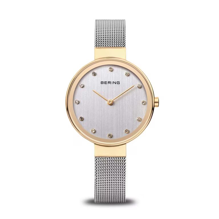 Imagen relacionada con BERING 12034 Reloj de Cuarzo para Mujer - Cristal de ZAFIRO, Correa Milanesa y 3 ATM