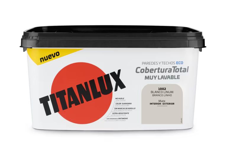 Titanlux Titan Pintura Plástica Cobertura Total 4L Blanco Lino