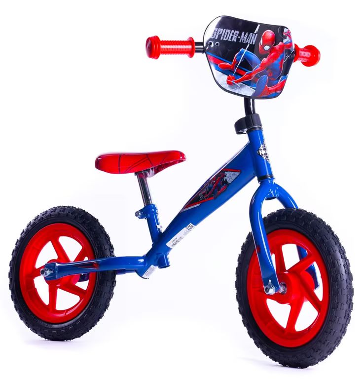 Imagen relacionada con Huffy Marvel Spiderman Balance Bike Blue and Red 3-5 Year Old