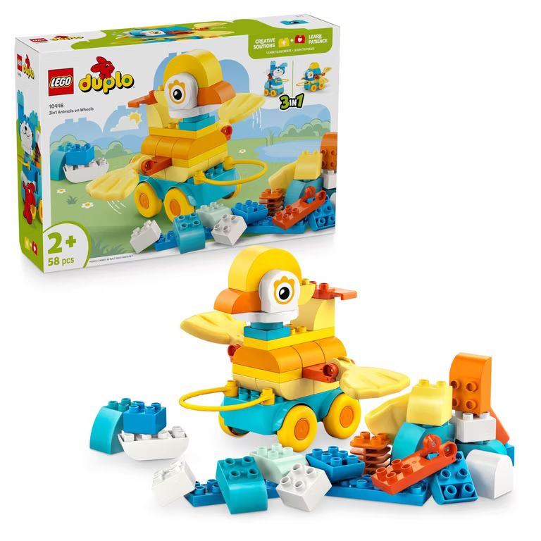 Imagen relacionada con LEGO Duplo Animales sobre Ruedas 3en1 - Juguete de Construcción Educativo con Ladrillos
