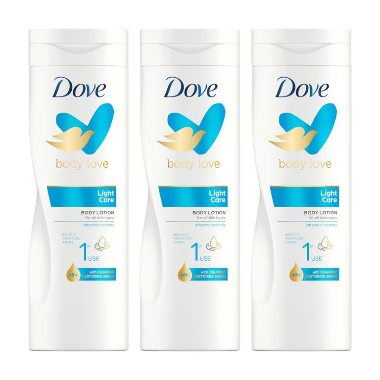 Imagen relacionada con Dove Body Love Loción Corporal Hidratante Light Care. Para Todo Tipo de Piel, 48H de Hidratación, Piel Suave y Aterciopelada.