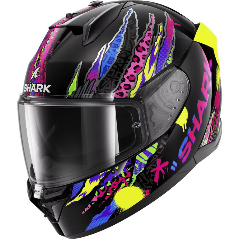 Imagen relacionada con SHARK, Casco Moto Integral D-SKWAL 3 FAWN Black Violet Yellow KVY, XXL