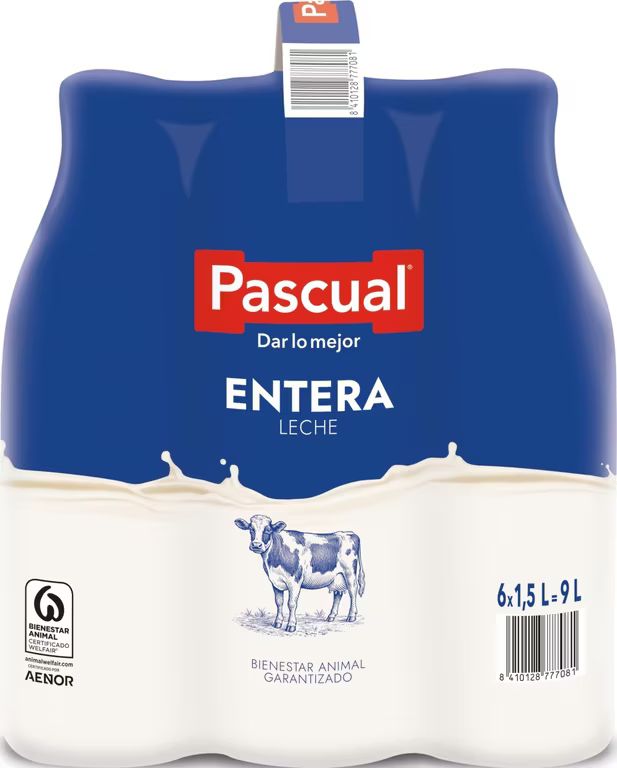 Leche Pascual Entera Pack 6 x 1,5L – Bienestar y Saludable