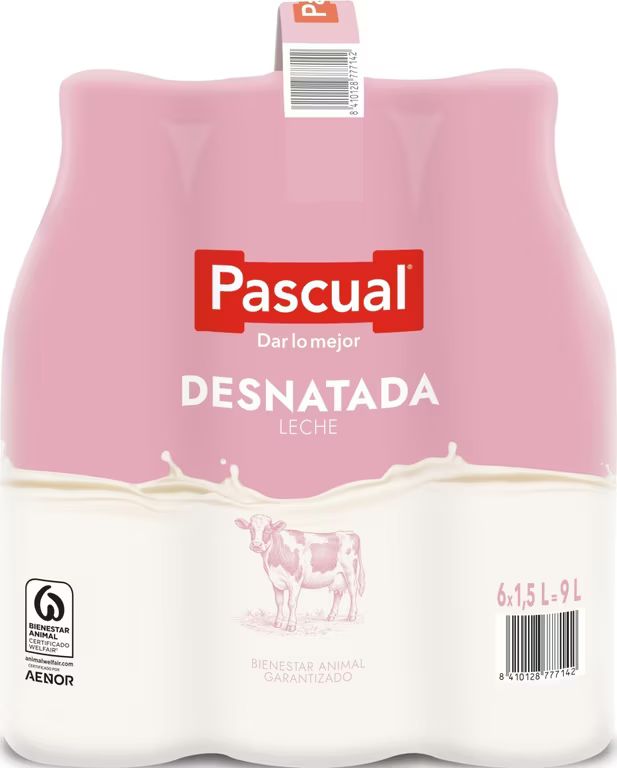 Leche Pascual Desnatada Pack 6 x 1,5L