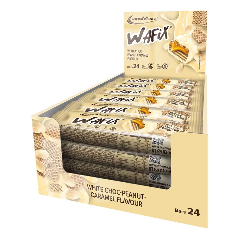 IronMaxx Barra Proteica Wafix White Choc Peanut Caramel 24x39G
