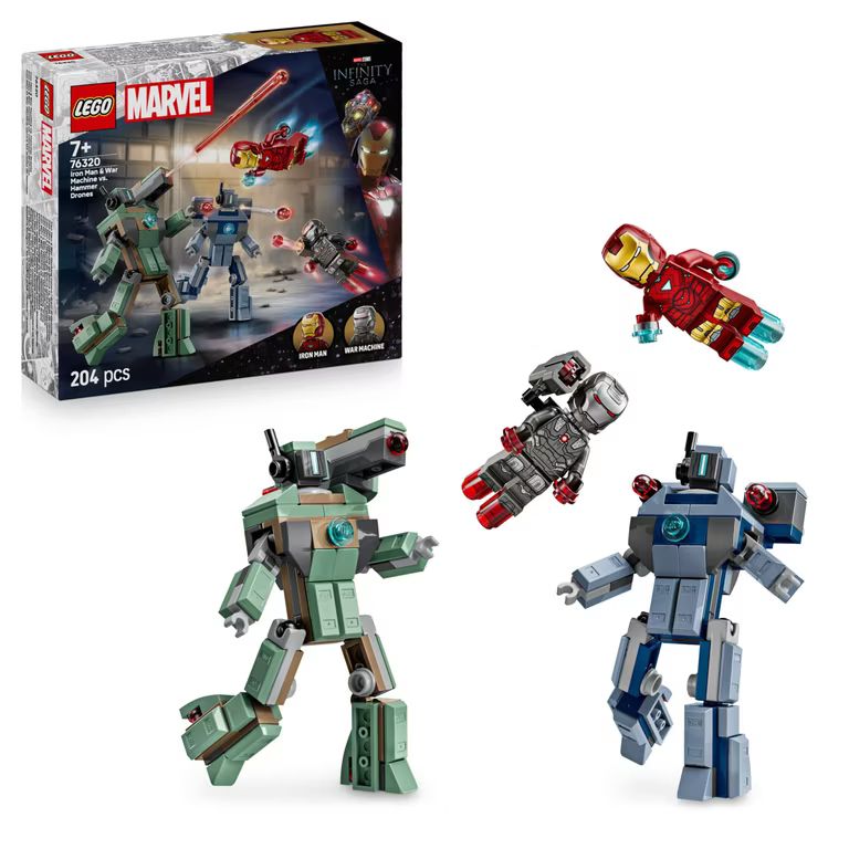 Imagen relacionada con LEGO ǀ Marvel Iron Man & War Machine vs. Hammer Drones 76320