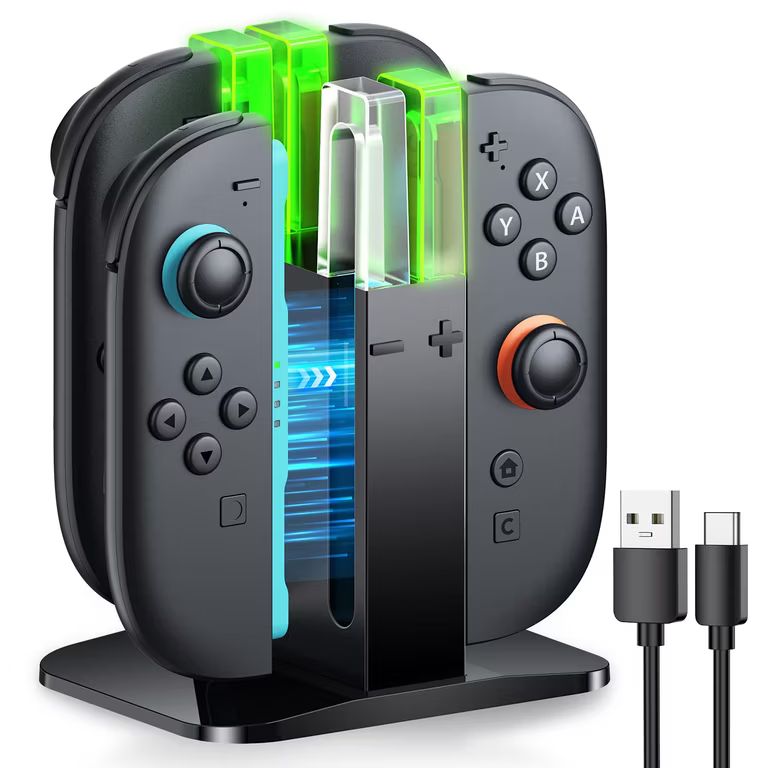 Imagen relacionada con Soporte cargador Base de Carga magnética para Joycon 2