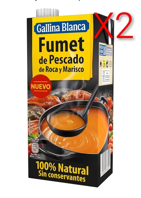 Imagen relacionada con X2. Gallina Blanca Fumet de Pescado de Roca y Marisco, 1L ( Opción añadir 4 Unidades 7,97€)