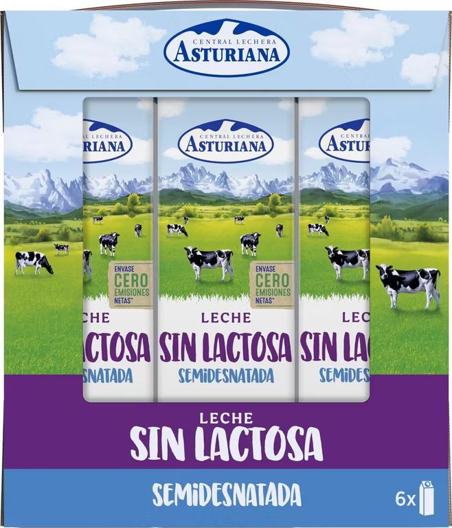Imagen relacionada con CLA leche Semidesnatada Pack 6x1L [SIN LACTOSA]