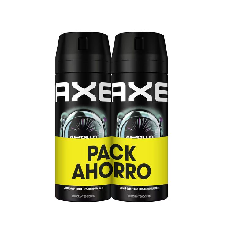 Imagen relacionada con Axe Desodorante Bodyspray Apollo Pack Ahorro 2x150ml,Neutraliza el mal olor-Con Salvia y Madera de Cedro-Tecnologia Dual Action-Sin Aluminio