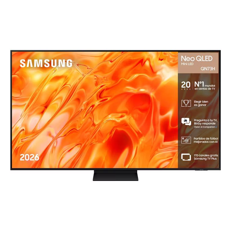 Imagen relacionada con Samsung TV 55 Pulgadas Neo QLED QN73H 4K Smart TV con Vision AI Companion, Quantum Mini LED y AirSlim, Cine, Gaming y Deportes