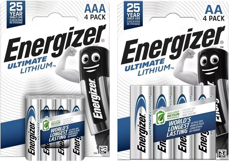 Imagen relacionada con Energizer Ultimate Lithium AA + AAA Pilas (Paquete de 8) - Hasta 25 años de Vida útil