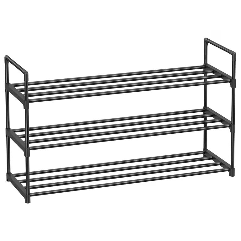 Imagen relacionada con SONGMICS Zapatero, 3 Niveles, Estante Apilable, 30 x 92 x 54 cm Estantería de Zapatos de Metal, para 12 a 15 Pares de Zapatos
