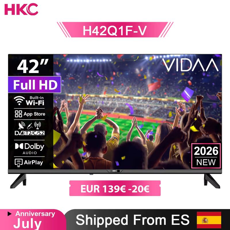HKC 42Q1L Televisor Inteligente 42 Pulgadas VIDAA HDR10 Dolby Audio