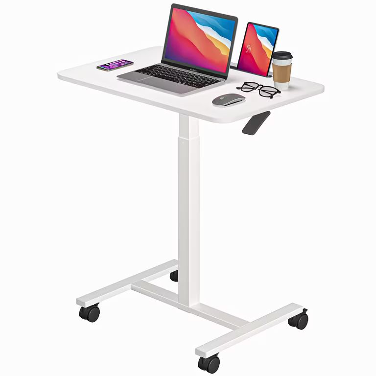 Imagen relacionada con Dripex Mesa de Ordenador con Ruedas y Altura Regulable pequeño Escritorio con Ranura para Tabletas Móviles Escritorio Móvil para Usar de Pie