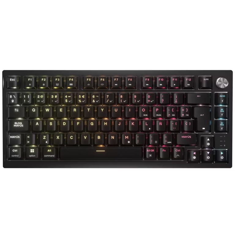 Imagen relacionada con Corsair K65 Plus Wireless 75% RGB Teclado Mecánico | QWERTY ES, Interruptores Táctiles CORSAIR MLX Fusion