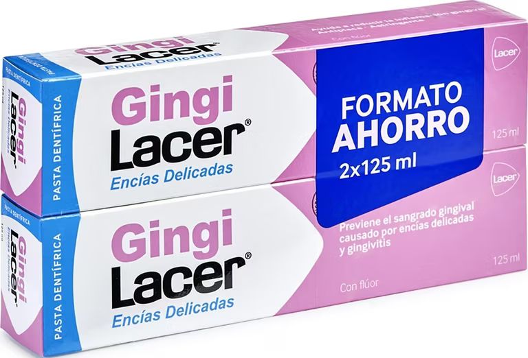 Imagen relacionada con Lacer GINGI-Duplo 125 ml,Pasta de Dientes con Flúor, Reduce el Sangrado de Gingival, Protege las Encías, Reduce la Formación de Placa Dental