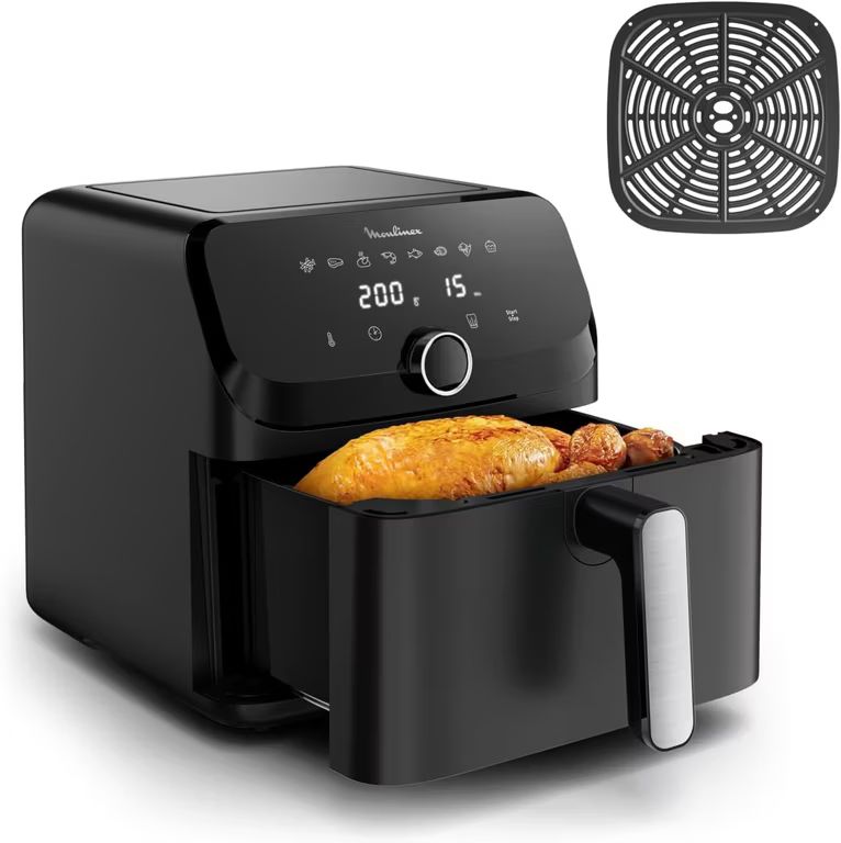 Imagen relacionada con Moulinex Easy Fry Mega XL, Freidora de Aire de 7,5L | 8 Programas Automáticos + 1 Manual, Diseño Compacto, Piezas aptas lavavajillas