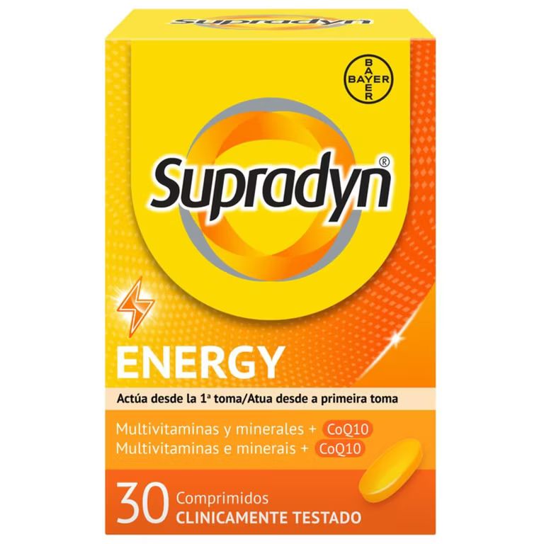 Imagen relacionada con Supradyn Energy 30 Comprimidos con 13 vitaminas, 9 minerales y Coenzima Q10