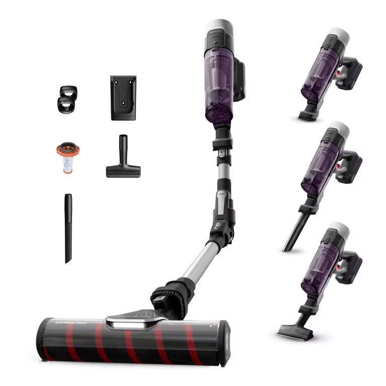 Imagen relacionada con Rowenta X-Force Flex 9.60 Allergy Parquet, Aspiradora Escoba Sin Cable 100W Cepillo para Suelos Duros y Bordes, Tecnología Flex para Acceder