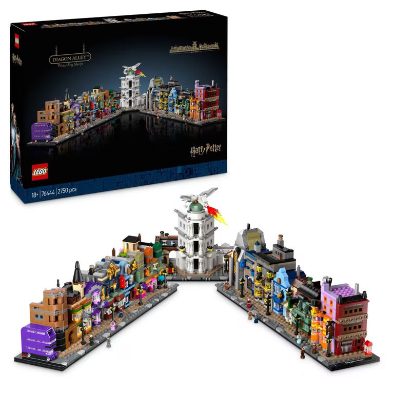 Imagen relacionada con LEGO Harry Potter Tiendas Mágicas del Callejón Diagon Maqueta para Adultos y 12 Micro Figuras Set de Magia 76444