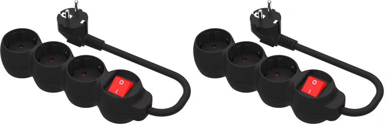 Imagen relacionada con Pack de 2 Simon - Base Múltiple, Regleta de Enchufe Plano, 3 Tomas de 16A con Toma de Tierra e Interruptor ON/Off, Cable de 1,5 Metros