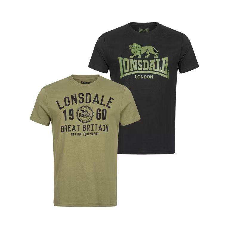 Imagen relacionada con Lonsdale Bangor Double Pack Camiseta Hombre (Pack de 2)